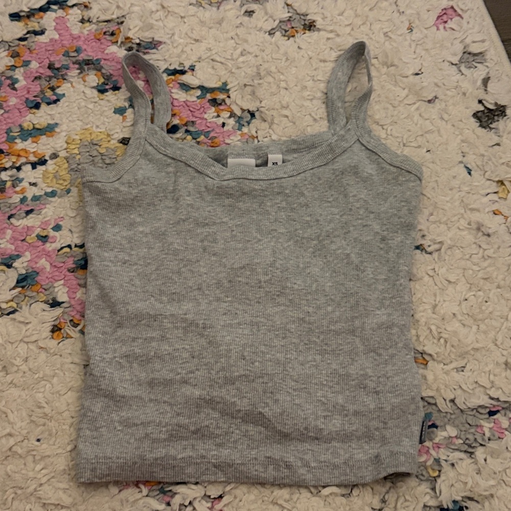 TNA Light Grey Ribbed Camisole Tank